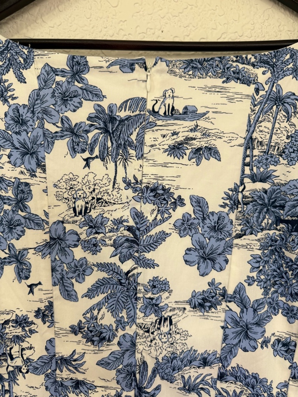 Joie Blue White Toile Midi Dress | Cottagecore | Summer Coastal Chic | Size 16 - Picture 7 of 13